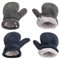 SEYUFN Winterhandschuhe für Babys, Futter aus Molton, für Kleinkinder, Jungen, warm, weich, für Babys, Mädchen, Handschuhe, verstellbar im Freien (Königsgrau + Marineblau, L)