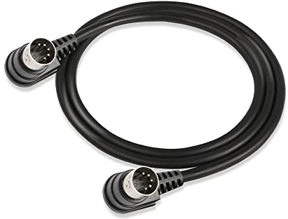 GINTOOYUN Right Angle 5-Pin DIN MIDI Cable Right Angle 90 Degree DIN 5 PIN Male to Right Angle 90 Degree DIN 5 PIN Male MIDI Audio Cable for Music Mixer,MIDI Device,MIDI Keyboard,etc. (1M)