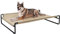 Veehoo Hundeliege Outdoor, Kühlendes Erhöhtes Hundebett Outdoor für Große Hunde, Tragbares Stehendes Haustierbett mit Waschbarem Atmungsaktivem Netz, rutschfeste Füße, X-Large, Kaffeebeige