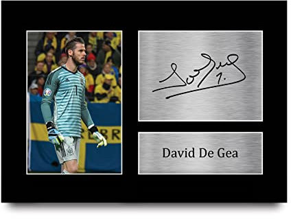 HWC Trading A4 David De Gea Spain Geschenke Gedrucktes Signiertes Autogramm Foto für Fußball Anhänger and Fans