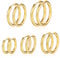 PICKBEAU Gold Hoop Earrings Set for Women, 14K Golden Plated Hypoallergenic Thin Small Gold Earrings Set Cartilage Helix Huggie Hoop Pack for Women Men Different Size, Stainless Steel, No Gemstone