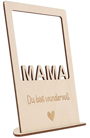 Spruchreif Holzbilderrahmen Natur mit Gravur | Geschenk für Mama und Eltern | Muttertag | Beste Mama