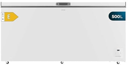 Cecotec Congelador Horizontal 500L Bolero CoolMarket Chest 500 White E. Compresor Inverter Plus, 83.5x165Cm, Horizontal, Bajo Consumo, Fast Freezing, Convertible a Frigorífico, 2 Cestas