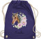 Turnbeutel Rucksack - Pferd Pferde - Wunschname Pferdekopf Name I Pferdemotiv I Geschenk Pferdemädchen - Unisize - Lila - beutel für kindergarten pferderucksäcke pferden horse sportbeutel