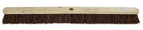 GardNTool 36” Wide Broom Outdoor, Heavy Duty Broom Head Replacement, Brown Wood & Coconut Fiber, Ideal for Concrete Surfaces