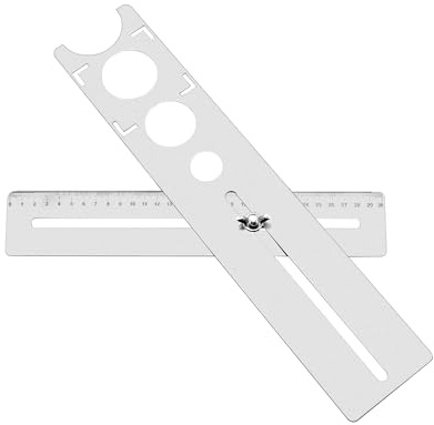 QWORK® Werkzeug zur Positionierung der Fliesenöffnung, Fliesen Winkel Messlineal, Edelstahl, 25/40/45mm