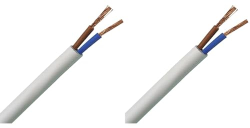 Kopp 151505841 Schlauchleitung H03 VV-F, 2 x 0.75 mm², 5 m, weiß, 5m (Packung mit 2)