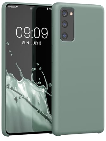 kwmobile Cover per Samsung Galaxy S20 FE Custodia - Back Case per Smartphone in Silicone TPU - Protezione Gommata - verde affumicato