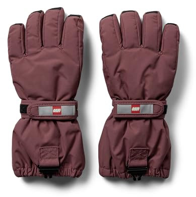 Kabooki Unisex Kinder LWATLIN 700-Fingerhandschuhe mit Membran Winter-Handschuhe, Light Bordeaux, 146/152