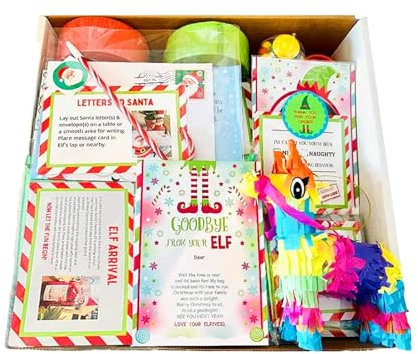 Elf 24 Tage Kit, 2023 Elf Kit 24 Tage Weihnachten, Requisiten, Xmas Countdown Adventskalender Elf Zubehör Cartoon Box Spielzeug, Weihnachtsfeier Geschenke für Kinder Teenager Jungen Mädchen