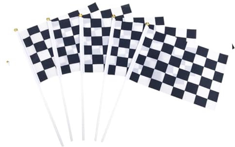 BESPORTBLE 36stücke Schwarz-weiße Polyestergitterflagge Hand-wehende Flagge Party-banner Rennflagge Wehende Rennflagge Für Rennen Und Partys