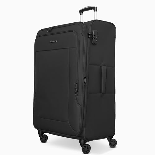 Franky Melbourne 3.0 Koffer L | Trolley Weichgepäck mit 4 Rollen, Hemdenfach, arretierbarer Griff, Dehnfalte, Packriemen, Zahlenschloss, Adressschild | 48 cm x 31 cm x 79 cm - 3.4kg