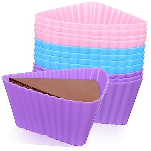 IMIKEYA 12pcs Silicone Cake Mold (Triangular) 12 Pieces Slice Cake Molds Silicone Muffin Baking Cup Dessert Cups Tin Paper Cups Cake Liner Muffin Cup 7c Non Stick Silica Gel