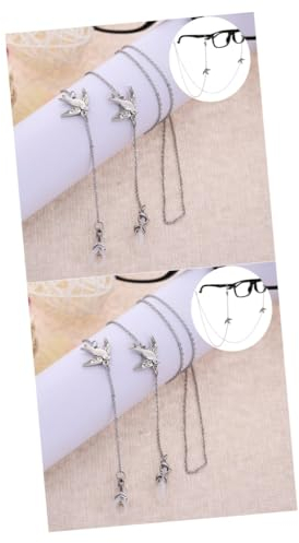 SHERCHPRY 2St Brillenhalter Brille Halskette Schlüsselband Riemen für Brillen Brillengestelle brillenschnur brillenkordel glasses chain Brillenkette Brillenband antikes Silber Brille Seil