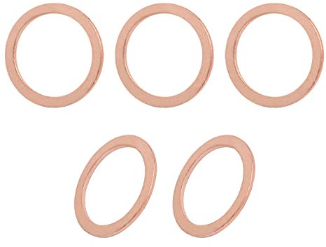 DTGN Rondelles d'Étanchéité en Cuivre Plat - 27mmx35mmx1.5mm(IDxODxT) - Lot de 5 - Convient aux Vis M27 pour Machines Industrielles - Joint en Cuivre Plat