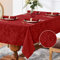 Romanstile große Weihnachts Tischdecke abwaschbar 350x150 cm rot rechteckig Jacquard Tischtuch Tischwäsche Table Cloth deko für Esszimmer,Weihnachten,Silvester,Neujahr,Christmas,Hochzeit,Party