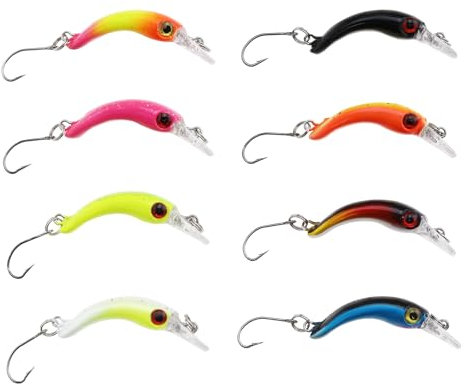 VGOL 8pcs 3D Minnow Single Hook Fishing Lures Size 4 CM Weight 1.5g Swimbait Fishing Tackle Lure Kit for Bass Trout Walleye Redfish