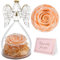 Yamonic Ewige Rose Engel Geschenke für Frauen,Engel Figur Geschenke für Mama,Ewige Rose im Glas Geschenke für Oma,Schutzengel Geschenk Weihnachten,Geburtstagsgeschenk für Frauen, Muttertagsgeschenke