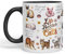 Vixar Life is Better with Cats Joke Pets kittten Ceramic Coloured Mug Cup for Tea Coffee Hot Brew 330ml 11Oz Gift (Black)