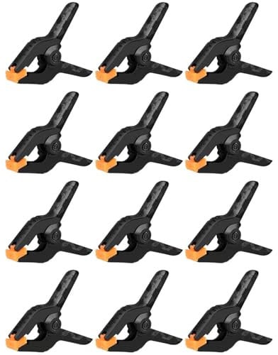 12Pcs Spring Clamps, Clamps Quick Grip, Market Stall Clips, Plastic Clipsfor Crafts and Backdrop Clips Backdrop Clamps for Crafts, Woodworking, Photography, Outdoor