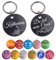 Unikat Branding Partneranhänger mit Gravur - Liebesanhänger personalisiert -LEICHT- Geschenk für Schlüsselbund & Tasche - 12 Farben, rund, inkl. Schlüsselband (Silber, 30mm)