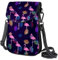 GIOKQB Damen Klein Umhängetasche Bunte Flamingos Schultertasche Handytasche Zum Umhängen Mini Crossbody Tasche