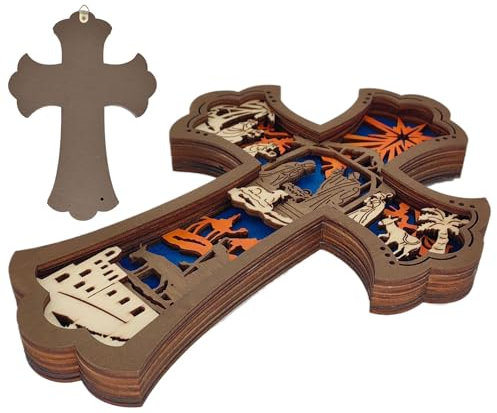 Holzkrippe zu Weihnachten,Holzkrippe aus schnitzen - Wandskulptur Krippe Holzornament,Saisonale Weihnachtsbaumdekoration für den Innen- und Außenbereich für Bauernhaus und Esszimmer