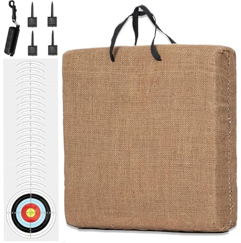 S F Bogenschießen Ziele für Hinterhof, Bogenschießziel mit 20pcs Bogenschießen Papier Ziele und Pfeil Puller Ziel Pin, Bogenpfeilziel für Anfänger Erwachsene Outdoor Schießen Praxis