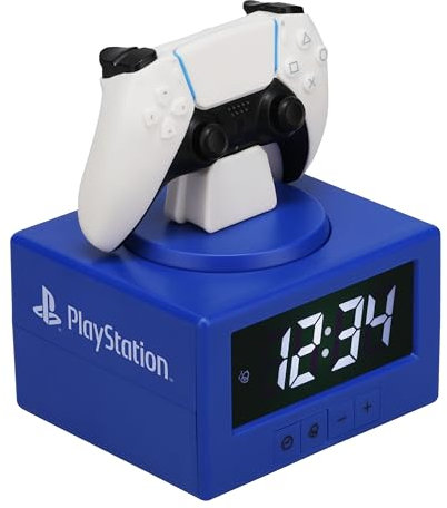 Paladone Wecker, digital, mit Nachtlichtfunktion, Motiv: Playstation DualSense Controller, offiziell lizenziert, Gaming- und Schlafzimmerdekoration für Kinder und Jugendliche