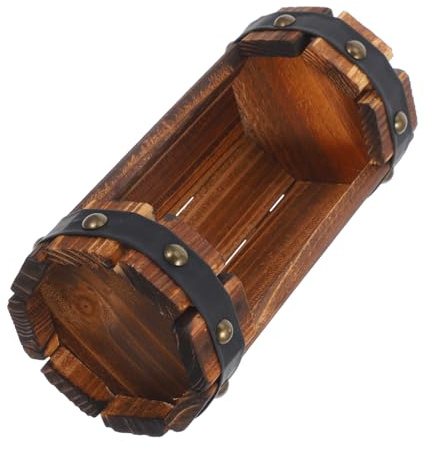 CIYODO Maceta de Barril de Madera para Exteriores, Decoración Rústica