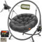 KESSER® Hängesessel mit Gestell Bali Hängeschaukel Hängestuhl bis 150kg für Indoor und Outdoor + Kissen & Seitentasche Hängekorb Stahlgestell & Schaumstoff Sitzpolster ideal für Wohnzimmer & Garten