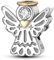 CYMYSS Charms Anhänger 925 Sterling Silber Bead Charms für Damen Charm Stopper Sicherheitskette Armband für europäische Armbänder und Halsketten (Angel's Keeping)
