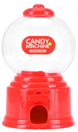 Nicear Mini máquina expendedora de dulces, linda máquina de chicles, dispensador de dulces de plástico con alcancía y manija giratoria