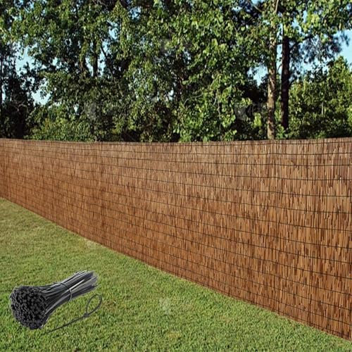 Generisch Schilfmatten Balkon Sichtschutz Zaun Bambus Bambusmatte Natürlicher Schilfrohr Balkonsichtschutz Hoch 0.5m 0.8m 1m 1.3m 1.7m Schilfrohrmatte Balkon Bambuszaun Sichtschutzzaun
