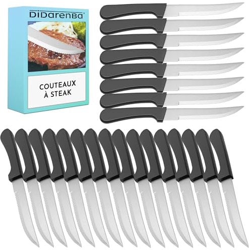 Couteaux à steak 24 pieces acier inox 22 cm couteau a steak viande