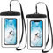wasserdichte Handyhülle IPX8 – 2er-Set schwimmfähig mit Airbag (Luftkissen) – Schutzhülle für Smartphones bis 6,9 Zoll (iPhone, Samsung etc.), Touchscreen-kompatibel, inklusive Lanyard, schwarz