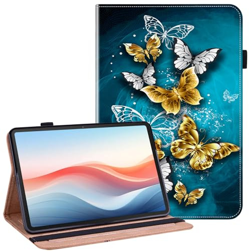 YHDXUYS Case for Samsung Galaxy Tab S6 Lite 10.4 Inch 2024/2022/2020 Tablet with Pencil Holder, Multi-angle Stand Wallet Design Cover, Green Butterfly