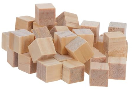 KOMBIUDA 240stücke Holzbausteine für Basteln Große Unbehandelte Naturholzquadrate Kiefernholzwürfel für DIY Spielzeug Dekoration Schulprojekte Malen Schnitzen