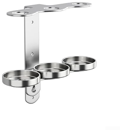 Polished Stainless Steel Wall Mounted Soap Dispenser Holder, Bathroom Storage Rack for Shampoo Bottles within 67mm Diameter, Bracket for Home Care Home Pub Cafe Installation(3 Hole)