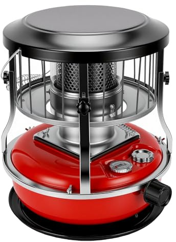 ASHATA Calentador de Estufa de Queroseno de Doble Función Calefacción Eficiente Ideal para Actividades Al Aire Libre con Características de Seguridad 4,6 L (rojo)