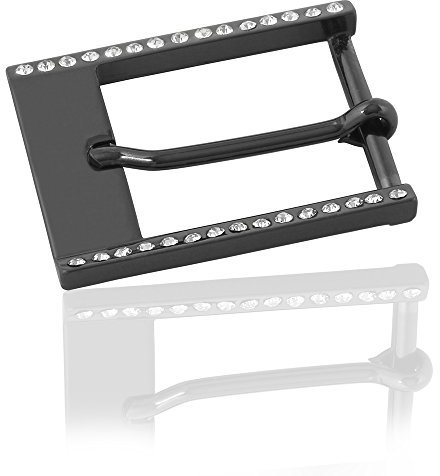 Gürtelschnalle Buckle 35mm Metall Silber Anthrazit - Buckle Glamour - Dornschliesse Für Gürtel Mit 3,5cm Breite - Silberfarben Anthrazit