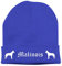 siviwonder Strickmütze Bad - belgischer Schäferhund Belgian Schutzhund Polizei - Stickerei ALTDEUTSCH Hund Winter Mütze Wintermütze Beanie Mütze royal-Weiss