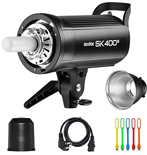 GODOX SK400II 400Ws Studioblitz Stroboskoplicht mit Bowens-Halterung und Lampenkopf, 150W Modellierlampe für Studio, Aufnahmen, Standort und Porträtfotografie