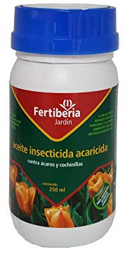 Aceite Insecticida Acaricida contra Ácaros, Cochinillas y Araña Roja en Cítricos, Arbustos Ornamentales, Frutales de Hueso y Pepita y Plataneras en Jardinería Exterior Doméstica 250 ml