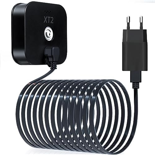 Itramax 3M Blink XT XT2 Ladekabel mit Ladegerät,Wandadapter Stromversorgung und rechtwinkligen Micro USB Flach Kabel,Indoor Outdoor Wasserdichtes Netzteil Stromkabel für Blink XT XT2 Kamera