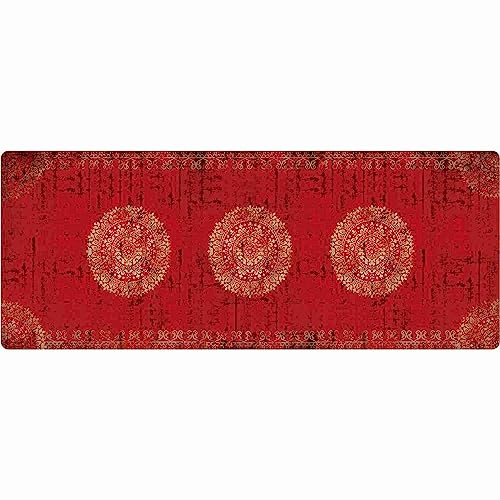 deco-mat Fußmatte Orient (67 x 180 cm, Rot) - rutschfeste und waschbare Fußmatte für außen/innen - saugstarke Schmutzfangmatte für Innen-/Außenbereich in orientalischem Design