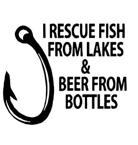 SUIFENG Aufkleber 16Cm X 13.1Cm Aufkleber Vinyl Auto Aufkleber Ich Rette Fisch Aus Seen Und Bier Aus Bottless Black/Silber