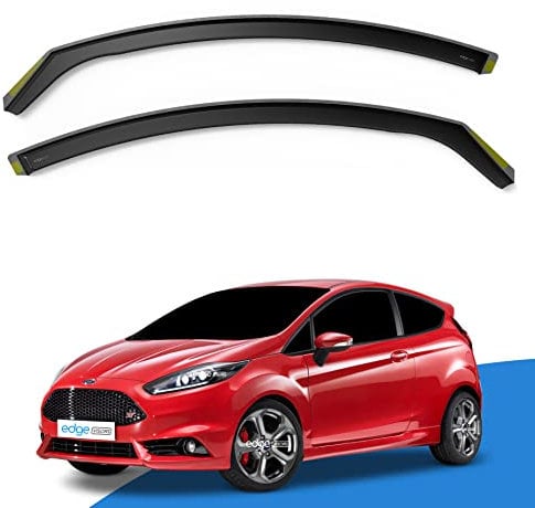 EdgeVisors Wind Deflectors | Fits: Ford Fiesta MK7 (2008-2017) 3 Door Hatchback 2pc Set | In-Channel Rain Guards for Wind, Rain & Sun Protection, Easy Installation - Tinted