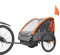 SEPNINE Kinderanhänger für Fahrrad, Fahrradanhänger für 1-2 Kinder, mit 5-Punkt-Sicherheitsgurt, Luftreifen, Handbremse, Faltbar, Max. 40 kg (Orange)