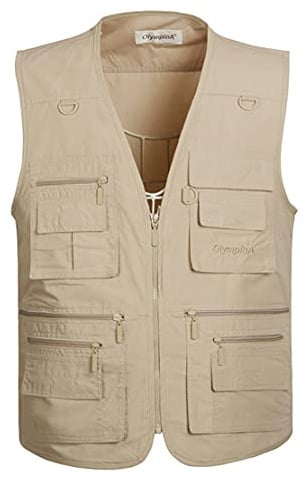 Hwalleum Gilet casual da uomo, estivo, leggero, multitasche, traspirante, ad asciugatura rapida, multifunzionale, taglie forti, per lavoro, viaggi, pesca, caccia, fotografia e campeggio